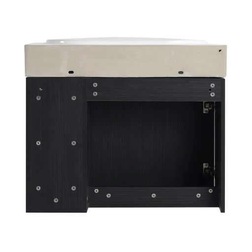 28'' Wall-Mounted Bathroom Vanity with White Ceramic Sink & Soft-Close Door, KD-Packing Default -DTYStore