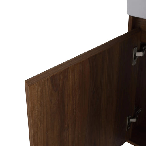 28'' Wall-Mounted Bathroom Vanity with White Ceramic Sink & Soft-Close Door, KD-Packing Default -DTYStore