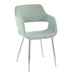 Margarite Contemporary Dining/Accent Chair in Chrome Metal and Light Green Fabric by LumiSource - Set of 2 - DTYStore