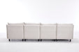 Modular Sectional Sofa, L Shaped Couch Set for Living Room, 4-Seater Comfy Cloud Couches with Movable Ottoman Beige - DTYStore