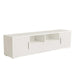 QuickassembleFashionTVstand,TVCabinet,entertainment center TV station,TVconsole,console with LED light belt, light belt can be remote control,with cabinets,open cells,for the living room,bedroom,white - DTYStore