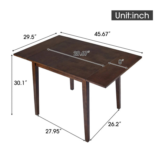 29'- 45' Extendable Dining Table for 4, Folding Kitchen Table with Rubberwood Legs, Space-Saving Dinner Table for Living Room, Kitchen, Dining Room, Small Space (Only Table) Default -DTYStore