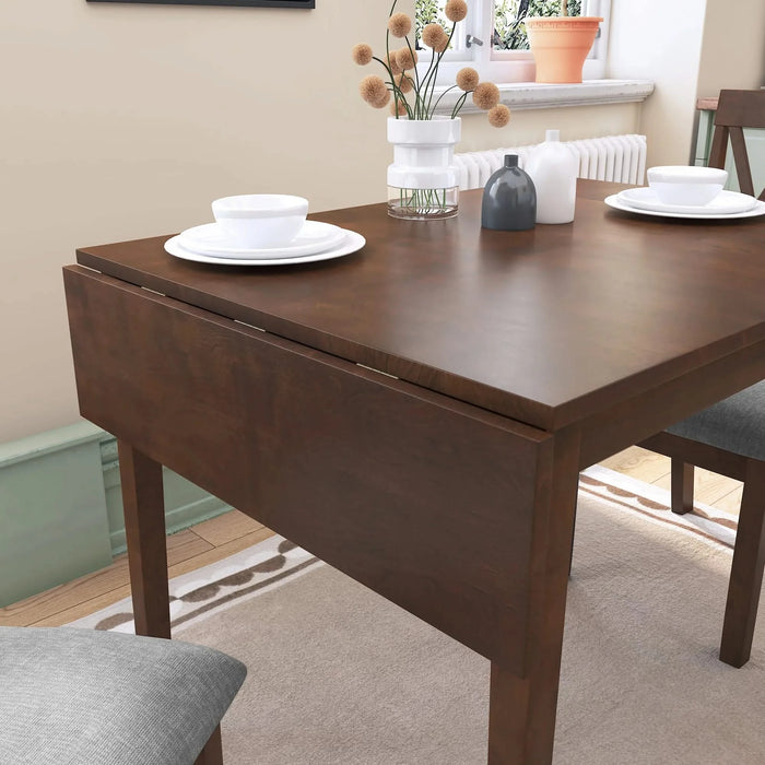 29'- 45' Extendable Dining Table for 4, Folding Kitchen Table with Rubberwood Legs, Space-Saving Dinner Table for Living Room, Kitchen, Dining Room, Small Space (Only Table) Default -DTYStore