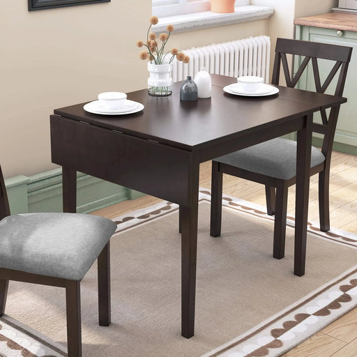 29'- 45' Extendable Dining Table for 4, Folding Kitchen Table with Rubberwood Legs, Space-Saving Dinner Table for Living Room, Kitchen, Dining Room, Small Space (Only Table) Default -DTYStore