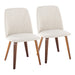 Toriano Contemporary Dining Chair in Walnut Wood and Beige Fabric by LumiSource - Set of 2 - DTYStore