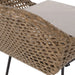 29.25' Outdoor Wicker and Iron Low Back Barstools, Light Brown, with Beige Cushion (Set of 2) Default -DTYStore