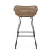 29.25' Outdoor Wicker and Iron Low Back Barstools, Light Brown, with Beige Cushion (Set of 2) Default -DTYStore