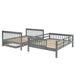 Stairway Full-Over-Full Bunk Bed with Twin size Trundle, Storage and Guard Rail for Bedroom, Dorm - Gray(OLD SKU :LT000210AAE) - DTYStore