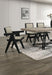 Contemporary Black Color 2pc Dining Arm Chairs Light Gray Fabric Upholstered Chairs Plank Arms Dining Room - DTYStore