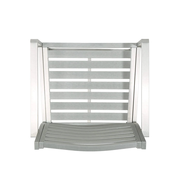 29.50' Outdoor Aluminum Rust-Proof Barstools, Set of 2, Silver Default -DTYStore