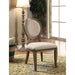 Transitional Rustic Oak and Beige Side Chairs Set of 2 Chairs Dining Room Furniture Padded fabric seat Elegant Kitchen Dining Room - DTYStore