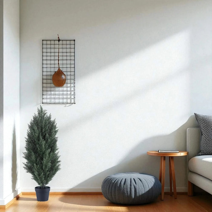 2.95FT artificial green pine tree, realistic plastic simulation plant, suitable for indoor and outdoor decoration 2pcs/set Default -DTYStore