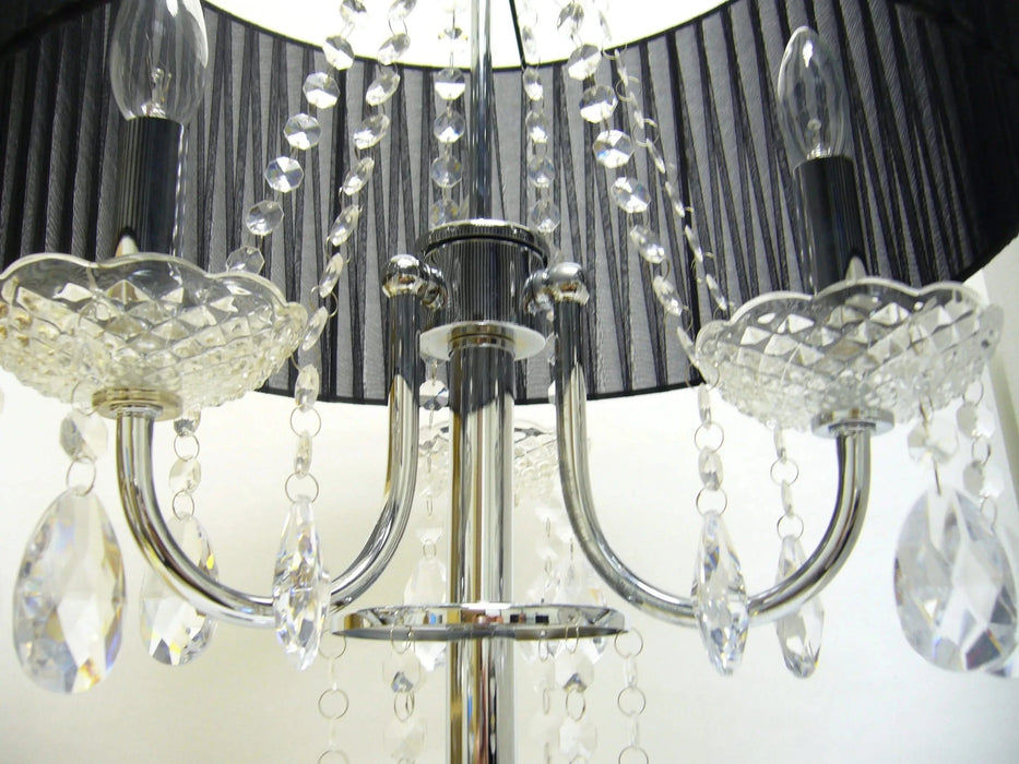 29.5'H BLACK/CHROME CRYSTAL INSPIRED TABLE LAMP (1PC/CTN) (1.58/9.10) Default -DTYStore