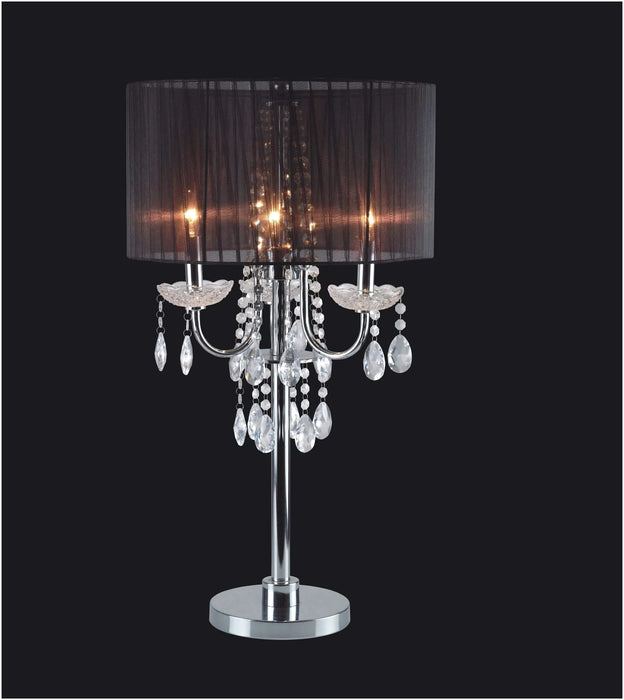 29.5'H BLACK/CHROME CRYSTAL INSPIRED TABLE LAMP (1PC/CTN) (1.58/9.10) Default -DTYStore