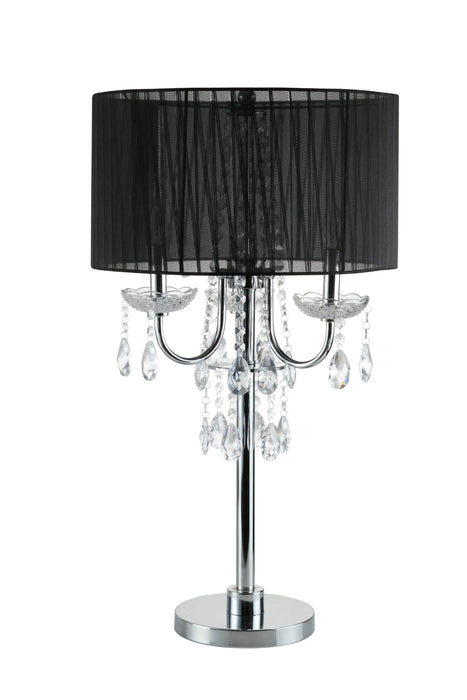 29.5'H BLACK/CHROME CRYSTAL INSPIRED TABLE LAMP (1PC/CTN) (1.58/9.10) Default -DTYStore
