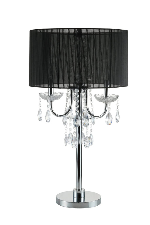 29.5'H BLACK/CHROME CRYSTAL INSPIRED TABLE LAMP (1PC/CTN) (1.58/9.10) Default -DTYStore