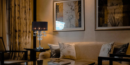 29.5'H BLACK/CHROME CRYSTAL INSPIRED TABLE LAMP (1PC/CTN) (1.58/9.10) Default -DTYStore