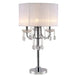 29.5'H WHITE/CHROME CRYSTAL INSPIRED TABLE LAMP (1PC/CTN) (1.58/9.10) Default -DTYStore