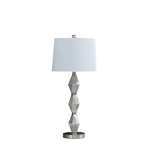 29.5' In Emil Moderne Geometric Glass Brushed Silver Table Lamp Default -DTYStore