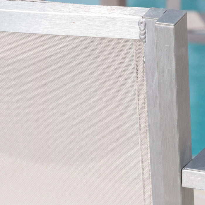 29.5' Outdoor Rust-Proof Aluminum Barstools with Grey Mesh Backrest and Seat, Set of 2 Default -DTYStore