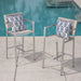 29.5' Outdoor Rust-Proof Aluminum Barstools with Grey Mesh Backrest and Seat, Set of 2 Default -DTYStore