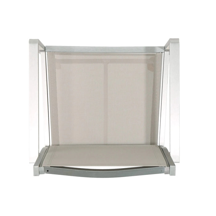 29.5' Outdoor Rust-Proof Aluminum Barstools with Grey Mesh Backrest and Seat, Set of 2 Default -DTYStore