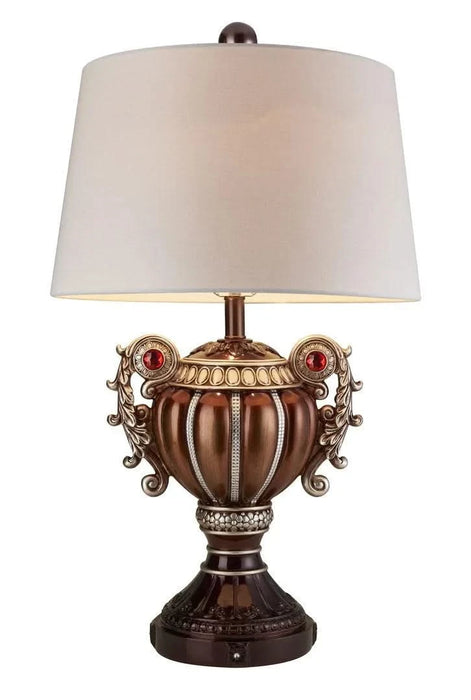 29.5' Tall' Delicata' Urn-Shaped Table Lamp, Bronze with Silver Accents Default -DTYStore
