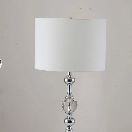 29.5' Tall Metal Table Lamp' Leona' with Chrome finish and Crystal Accents Default -DTYStore