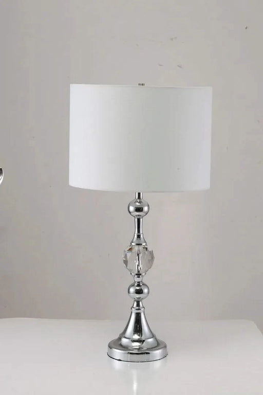 29.5' Tall Metal Table Lamp' Leona' with Chrome finish and Crystal Accents Default -DTYStore
