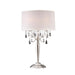 29.5' Tall Metal Table Lamp w/ Silver finish and Crystal Accents, Ivory Shade Default -DTYStore