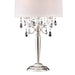 29.5' Tall Metal Table Lamp w/ Silver finish and Crystal Accents, Ivory Shade Default -DTYStore