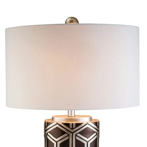 29.5' Tall Polyresin Table Lamp, Weave Chestnut Silver Design Default -DTYStore