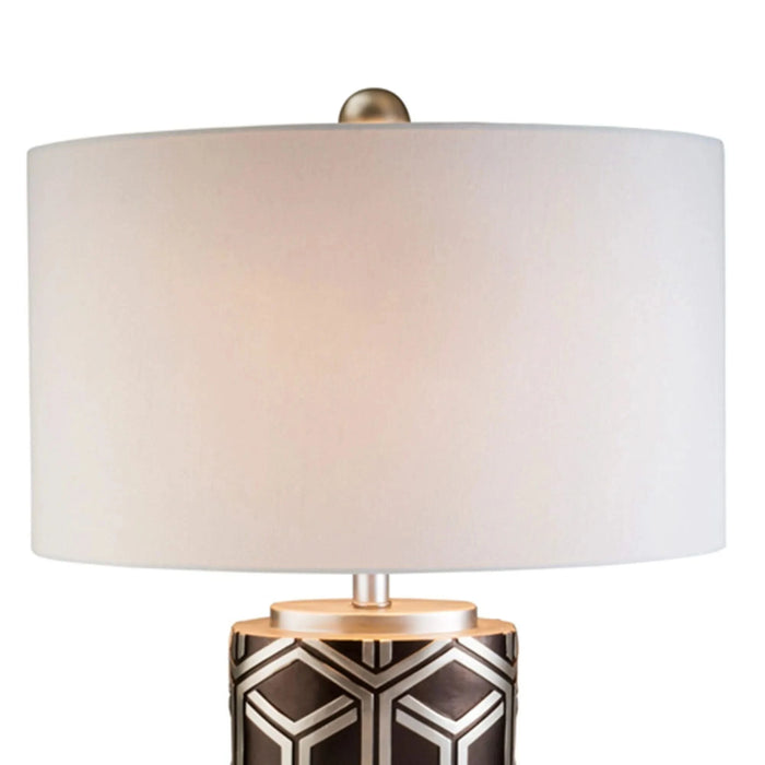 29.5' Tall Polyresin Table Lamp, Weave Chestnut Silver Design Default -DTYStore