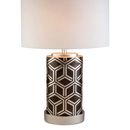 29.5' Tall Polyresin Table Lamp, Weave Chestnut Silver Design Default -DTYStore