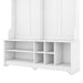 Modern Hallway Hall Tree with Metal Hooks and Storage Space, Multi-Functional Entryway Coat Rack with Shoe Cubbies, White (Pre-sale date: December 18th) - DTYStore