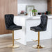 Furniture,Thick Golden Swivel Velvet Barstools Adjusatble Seat Height from 27-35 Inch, Modern Upholstered Bar Stools with Backs Comfortable Tufted for Home Pub and Kitchen Island (Black,Set of 2) - DTYStore