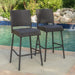 29' Outdoors PE Rattan Armless Barstools, Set of 2, Dark Brown Default -DTYStore