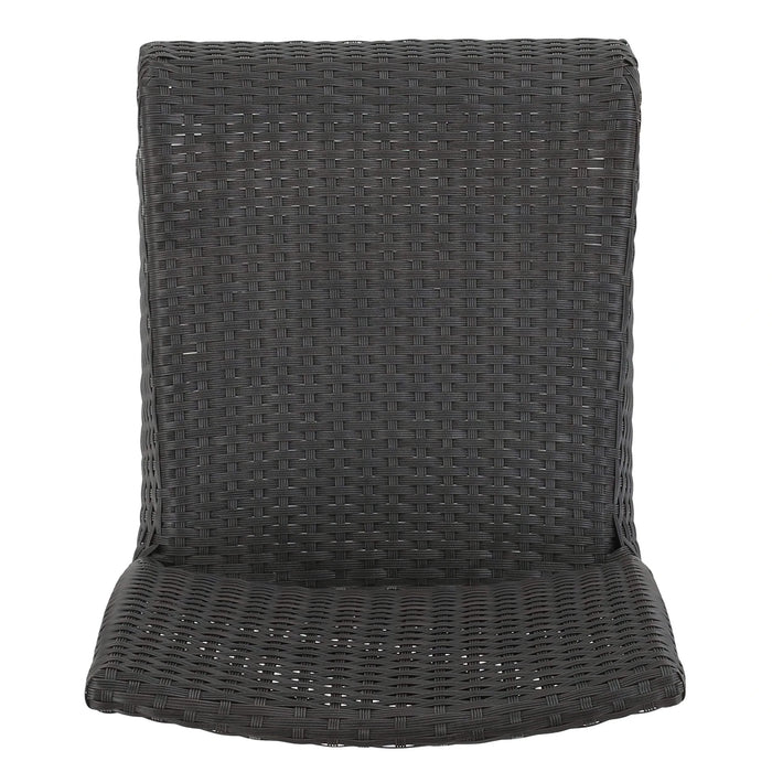 29' Outdoors PE Rattan Armless Barstools, Set of 2, Dark Brown Default -DTYStore