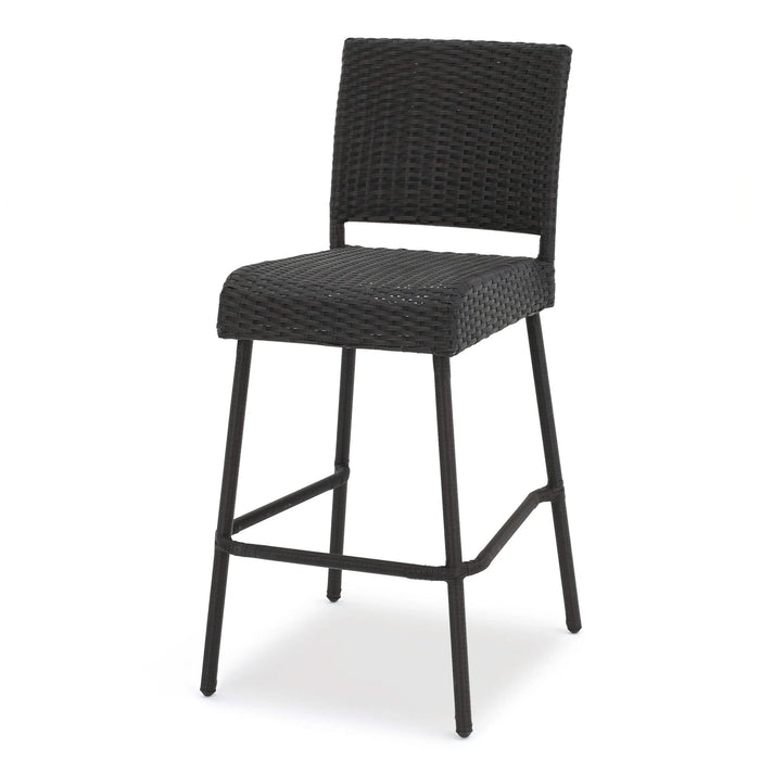 29' Outdoors PE Rattan Armless Barstools, Set of 2, Dark Brown Default -DTYStore