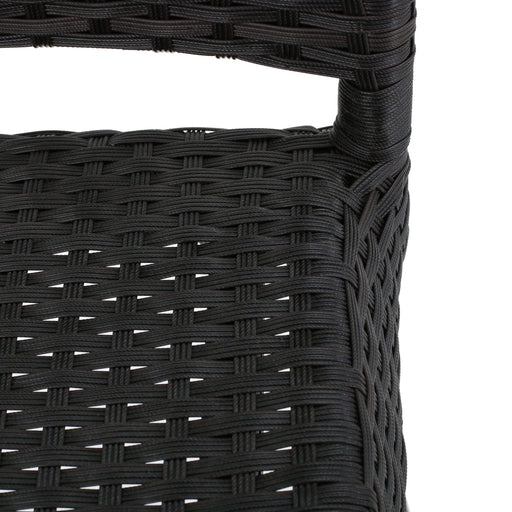 29' Outdoors PE Rattan Armless Barstools, Set of 2, Dark Brown Default -DTYStore