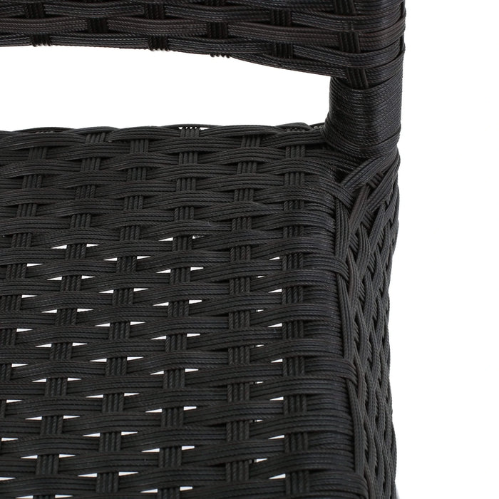 29' Outdoors PE Rattan Armless Barstools, Set of 2, Dark Brown Default -DTYStore