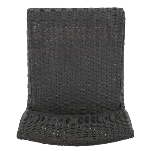 29' Outdoors PE Rattan Armless Barstools, Set of 2, Dark Brown Default -DTYStore