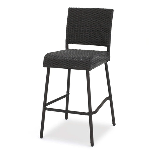 29' Outdoors PE Rattan Armless Barstools, Set of 2, Dark Brown Default -DTYStore