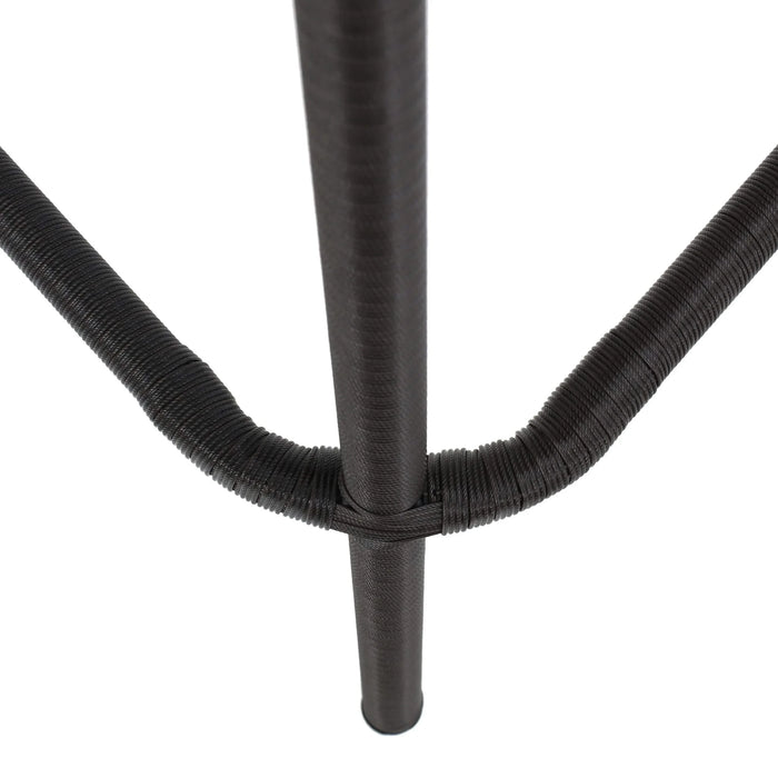 29' Outdoors PE Rattan Armless Barstools, Set of 2, Dark Brown Default -DTYStore