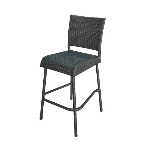 29' Outdoors PE Rattan Armless Barstools, Set of 2, Grey Default -DTYStore