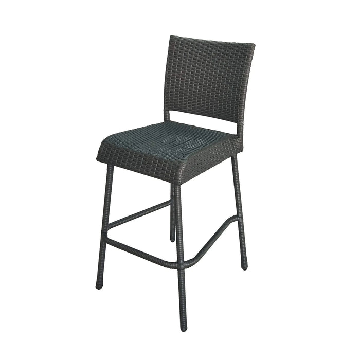 29' Outdoors PE Rattan Armless Barstools, Set of 2, Grey Default -DTYStore