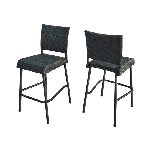 29' Outdoors PE Rattan Armless Barstools, Set of 2, Grey Default -DTYStore