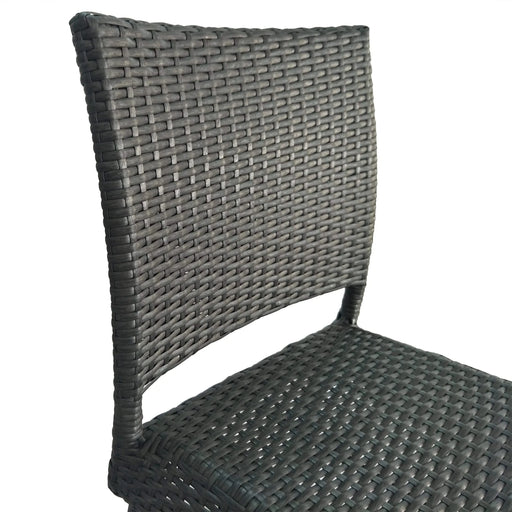 29' Outdoors PE Rattan Armless Barstools, Set of 2, Grey Default -DTYStore