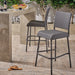 29' Outdoors PE Rattan Armless Barstools, Set of 2, Grey Default -DTYStore