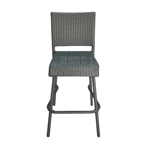 29' Outdoors PE Rattan Armless Barstools, Set of 2, Grey Default -DTYStore